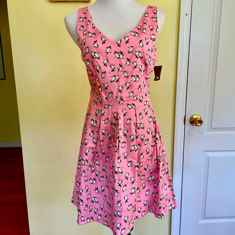 ModCloth Ixia French Bulldog Print Dress